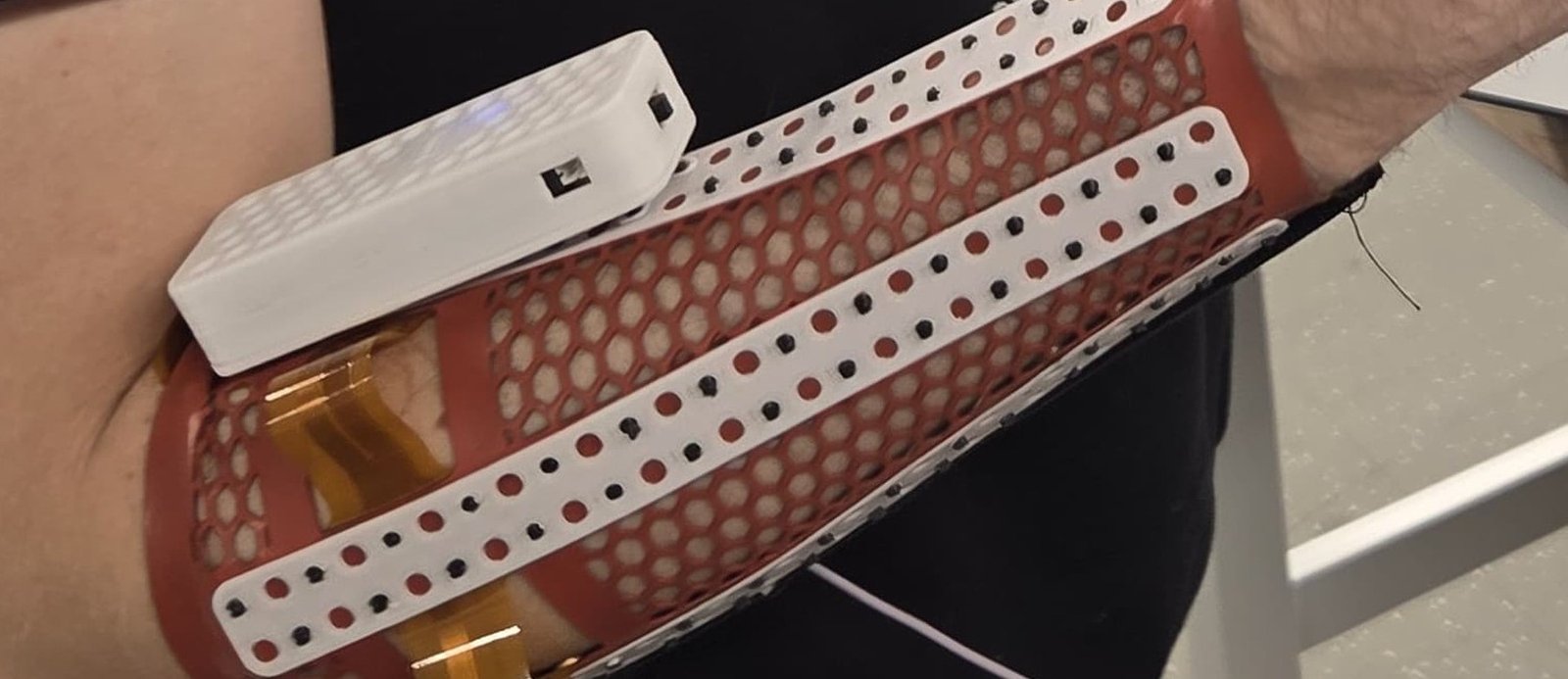 MyoVerse wearable EMG armband prototype close-up