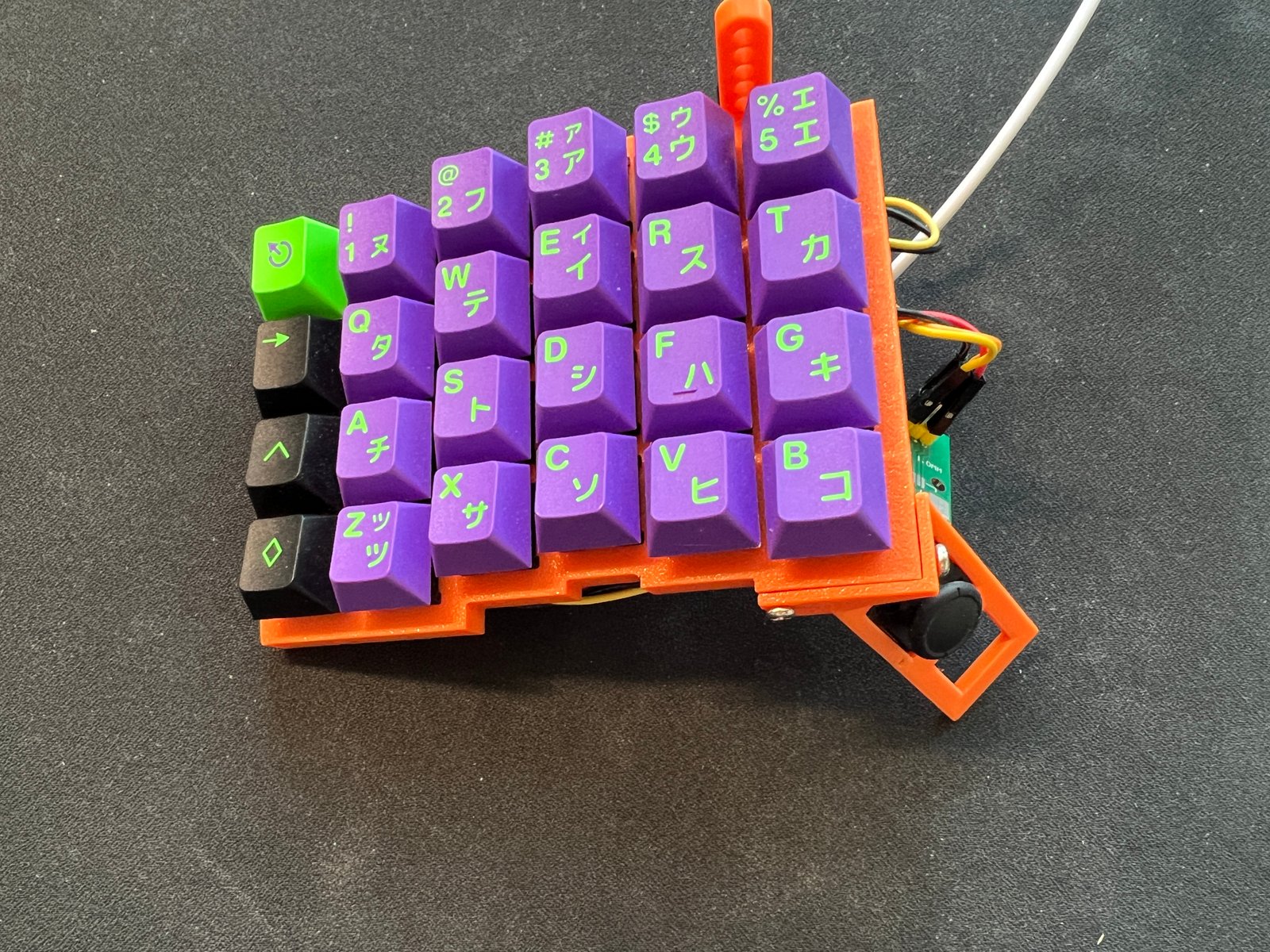 OS Keyboard — early prototype with bare frames